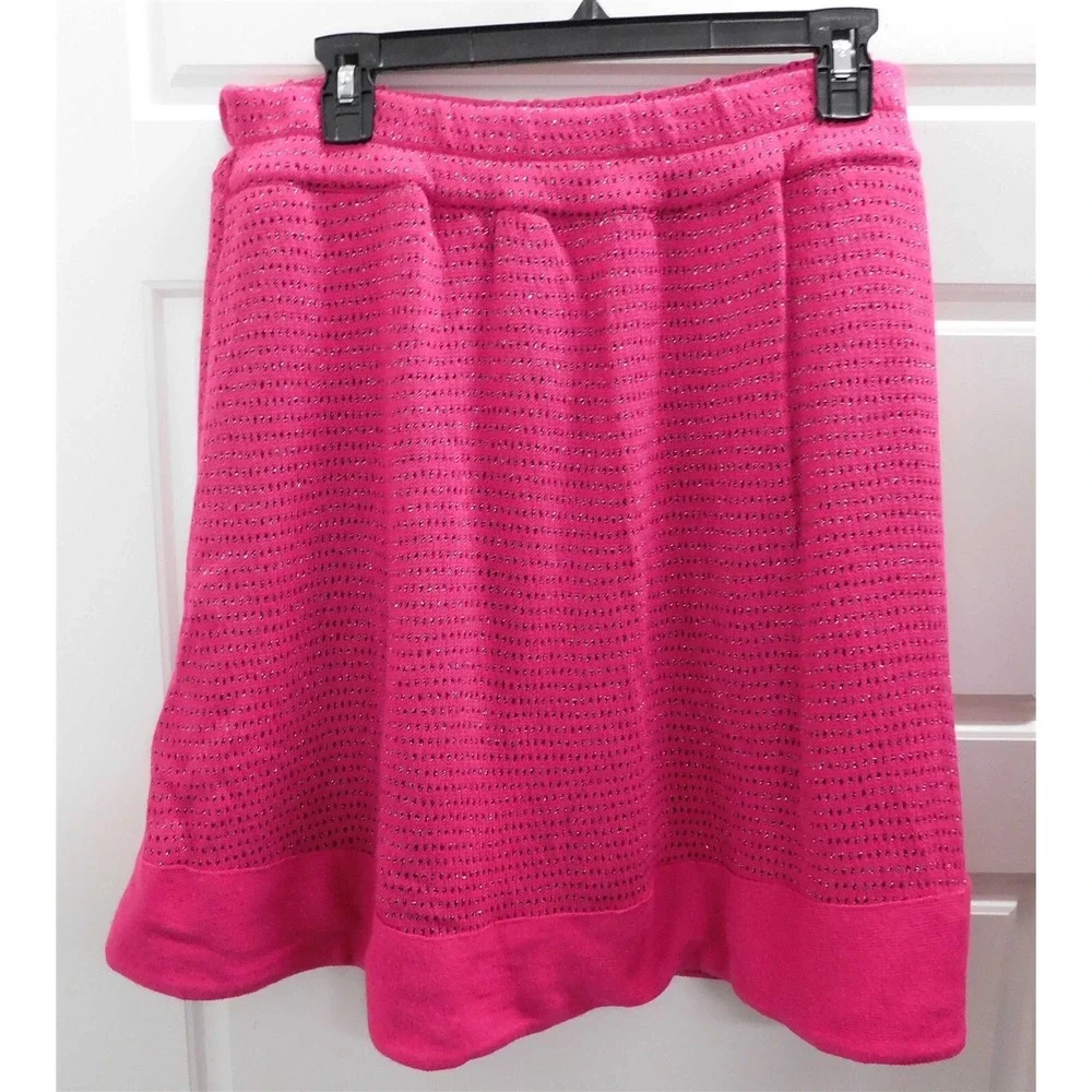 New Erotokritos Fuschia Metallic Silver‎ Skirt sz 2 Small $295rt